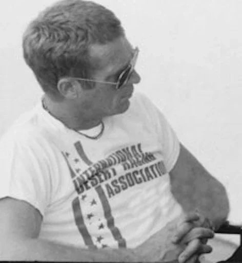 DESERT RACER T-Shirt As Worn by Steve McQueen. Small to 4XL(White & Off White) - SOUND IS COLOUR