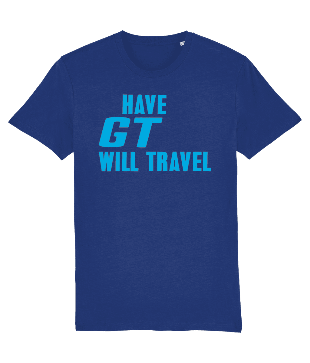 GT WILL TRAVEL T-Shirt Inspired by Classic Adverts of Lambretta Scooters (4 Colour Options) Small to 4XL (Copy) - SOUND IS COLOUR