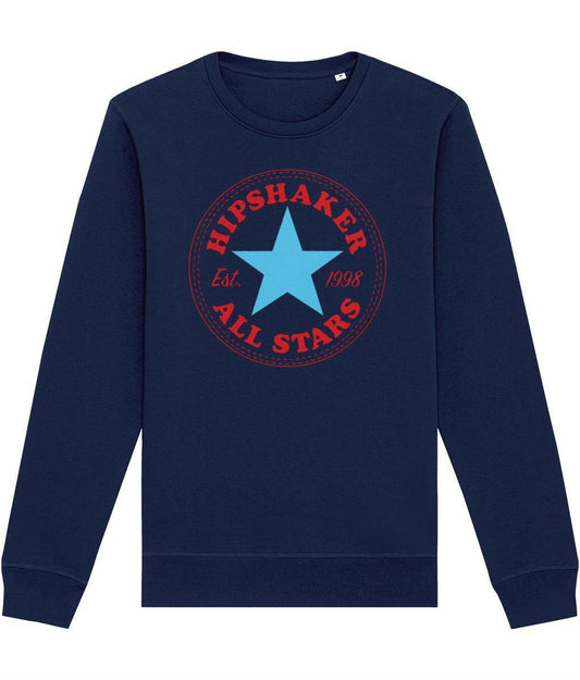 HIPSHAKER ALL STARS SKY: Navy Sweatshirt Official Merchandise of Hipshaker. Small to 4XL - SOUND IS COLOUR