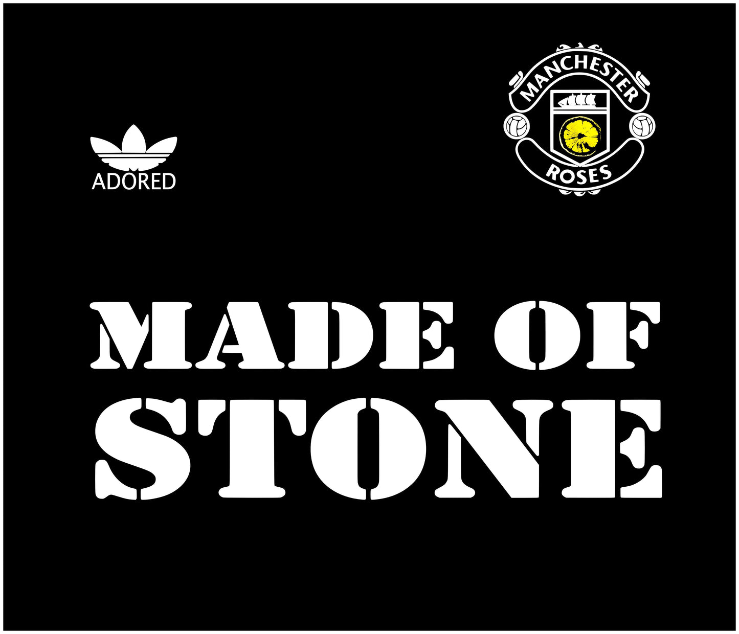 MANCHESTER ROSES (Man United Black Version): Hoodie (Front Pouch) Inspired by The Stone Roses & Football - SOUND IS COLOUR