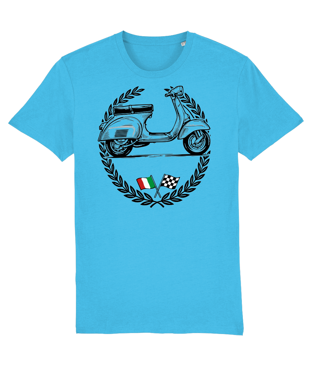 VESPA ITALY: T-Shirt Inspired by Classic Vespa Scooters (3 Colour Options) Small to 3XL