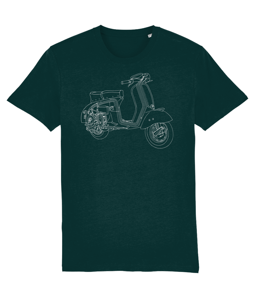 WORKSHOP :T-Shirt Inspired by Classic Italian Scooters (4 Colour Options) Small to 4XL