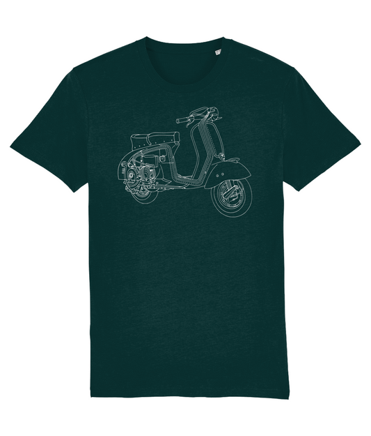 WORKSHOP :T-Shirt Inspired by Classic Italian Scooters (4 Colour Options) Small to 4XL