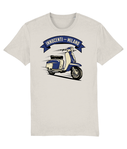 INNOCENTI MILANO NAVY: T-Shirt Inspired by Classic Lambretta Scooters (3 Colour Options) Small to 3XL