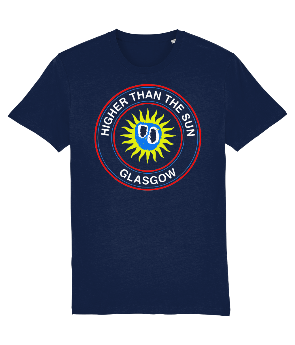 HIGHER THAN THE SUN GLASGOW: T-Shirt Inspired by Primal Scream. Small to 4XL (2 Colours)