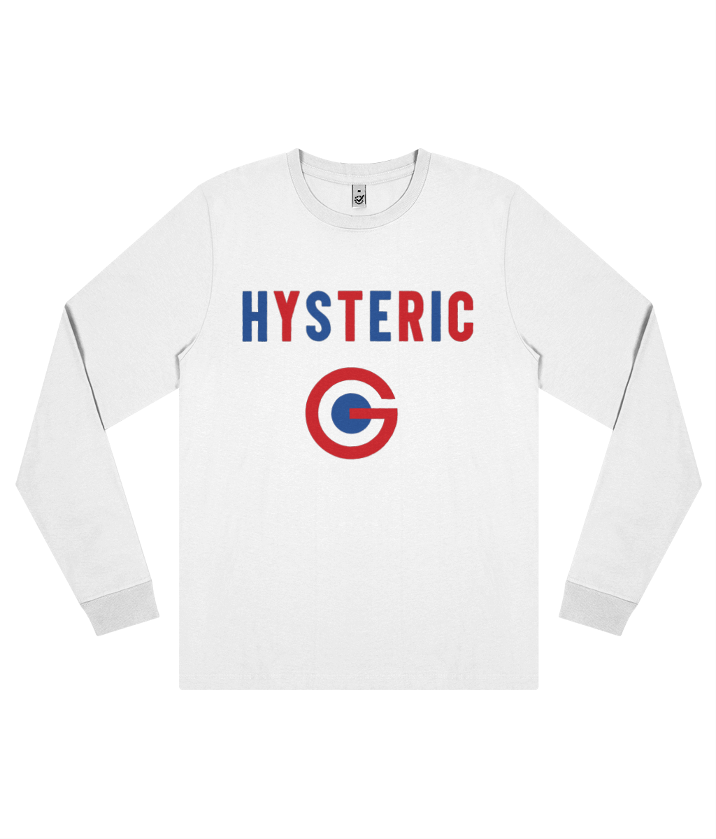 HYSTERIC 1990: Long Sleeve T-Shirt As Worn by Bobby Gillespie (Primal Scream). 3 Colours Small to 3XL - SOUND IS COLOUR