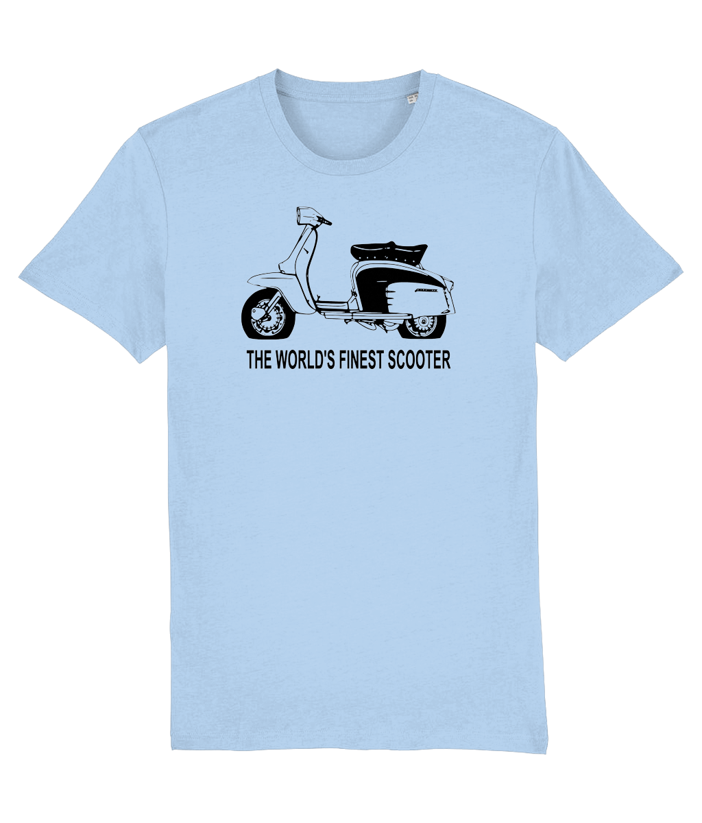 WORLDS FINEST:  T-Shirt Inspired by Classic Lambretta Scooters (2 Colour Options) Small to 3XL (
