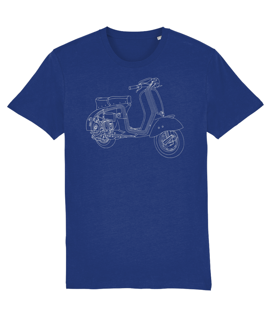 WORKSHOP :T-Shirt Inspired by Classic Italian Scooters (4 Colour Options) Small to 4XL