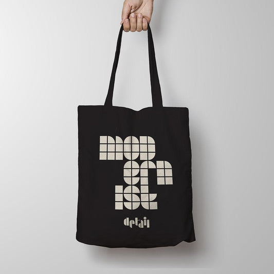 MODERNIST: Detail Tote Shopping Bag Black & Stonee Official Merchandise for Detail magazine - SOUND IS COLOUR