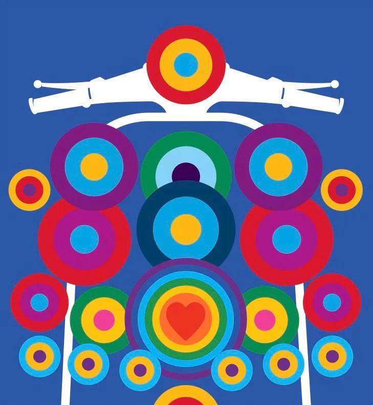 POP ART SCOOTER: T-Shirt Inspired by Mod Culture and Peter Blake - SOUND IS COLOUR