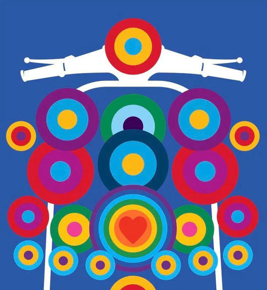 POP ART SCOOTER: T-Shirt Inspired by Mod Culture and Peter Blake - SOUND IS COLOUR