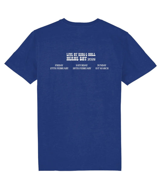 **PRE-SALE COLLECT AT THE GIG** THE PRISONERS: 2 Sided Deep Blue T-Shirt: Live Herne Bay: Official Merchandise by Sound is Colour (Copy) - SOUND IS COLOUR
