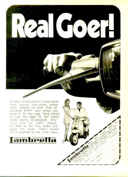 REAL GOER!: T-Shirt Inspired by Lambretta GP Adverts (4 Colour Options) Small to 4XL - SOUND IS COLOUR