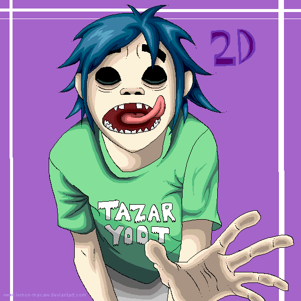 TAZAR YOOT: T-Shirt Inspired by Gorillaz, As Worn By 2D. SMALL TO 3XL - SOUND IS COLOUR