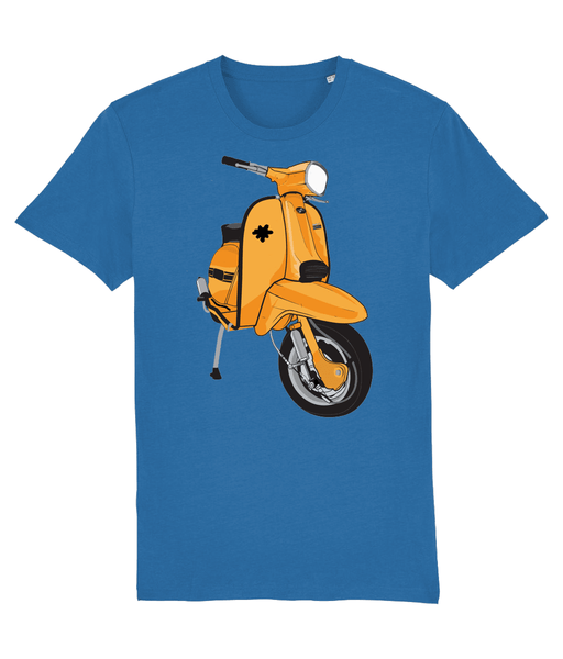 T-shirt Vintage Lambretta/Vespa Pour Homme - Coupe Régulière, Coton, Couleur Kaki - Style Rétro Scooter