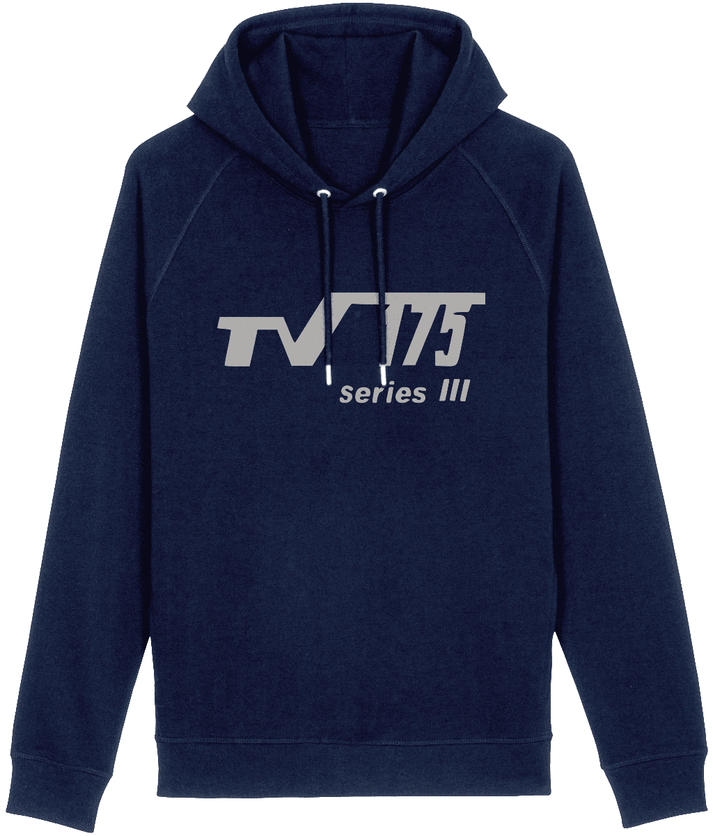 TV175 SERIES 3: Navy Hoodie Inspired by Classic Lambretta Scooters. Small to 3XL - SOUND IS COLOUR