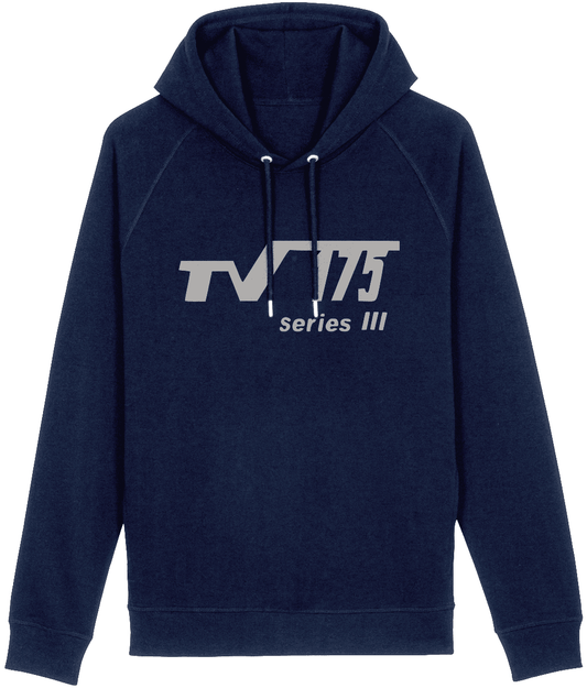 TV175 SERIES 3: Navy Hoodie Inspired by Classic Lambretta Scooters. Small to 3XL - SOUND IS COLOUR