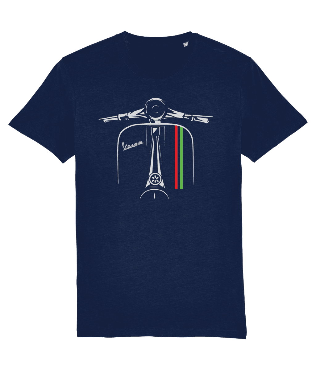 VESPA ITALIA: T-Shirt Inspired by Classic Vespa Scooters (Silver Badge with 4 Colour Options) Small to 4XL ( - SOUND IS COLOUR