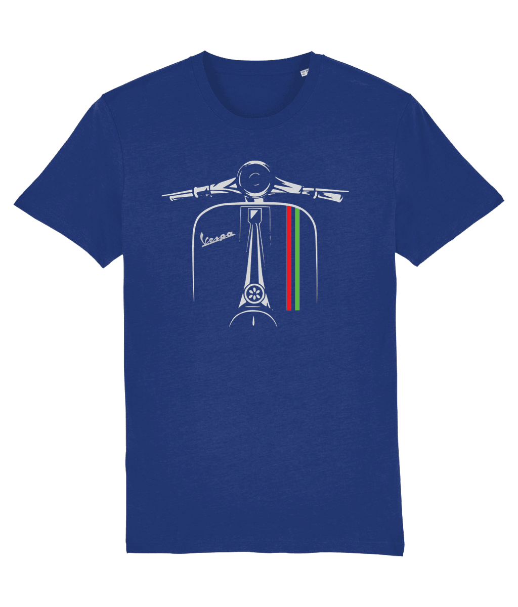 VESPA ITALIA: T-Shirt Inspired by Classic Vespa Scooters (Silver Badge with 4 Colour Options) Small to 4XL ( - SOUND IS COLOUR